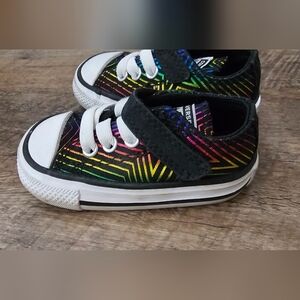 Converse Kids Sneakers with Black and Multicolor Stripes